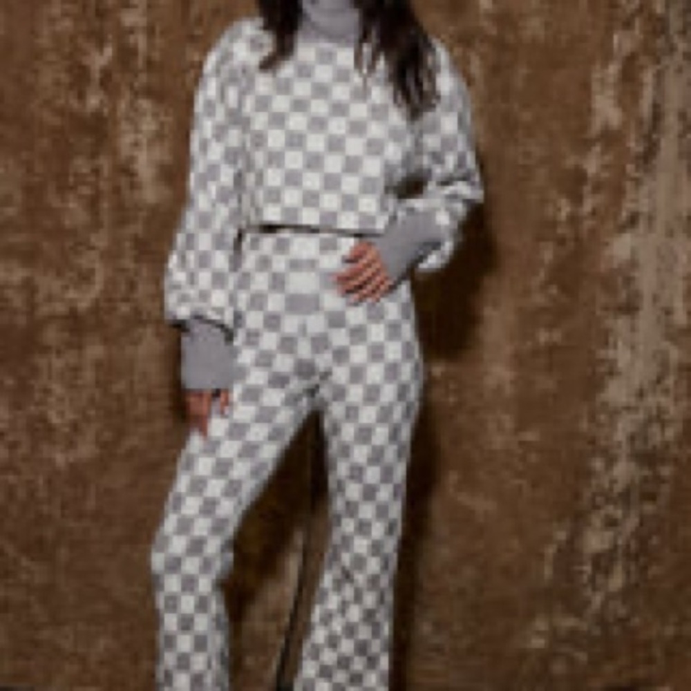 12th Tribe checkered sweater set